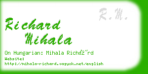 richard mihala business card